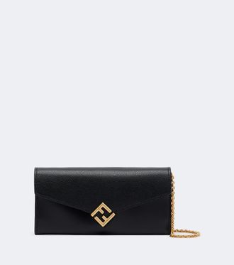 Fendi FF Diamonds leather wallet on chain