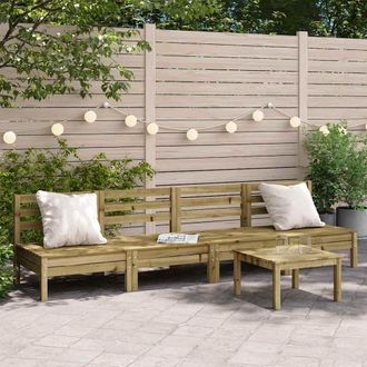 vidaXL Vidaxl - Sof&aacute; De Jard&iacute;n Sin Reposabrazos 4 Uds Madera Pino Impregnada