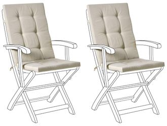 Beliani Conjunto de 2 cojines de respaldo asiento Gris pardo
