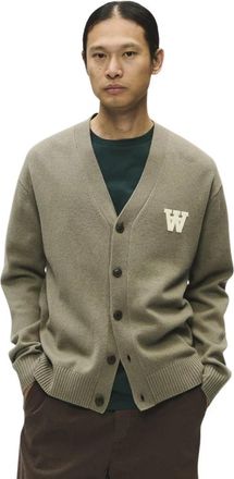 Wood Wood WWTay Cardigan 25081 - Heren - Vesten - Beige - S - Wol - Truien & Vesten