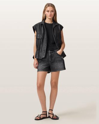 AllSaints Tay Mid Rise Denim Shorts
