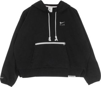 Nike Zwarte lichtgewicht hoodie met trekkoord capuchon - Dames - Sportshirts - Zwart - L - Katoen - Fitness