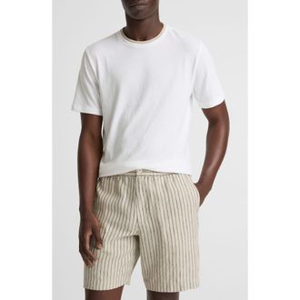 Vince Loose Knit Double Collar Crewneck T-Shirt in Optic White/Parchment at Nordstrom, Size Xx-Large