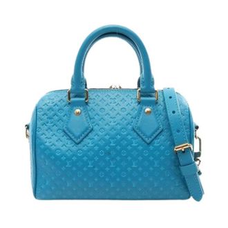 Louis Vuitton Pre-owned Speedy Bandouliere 20 Leder 2way Tas - Dames - Pre-owned - Blauw - Maat: ONE Size Leer