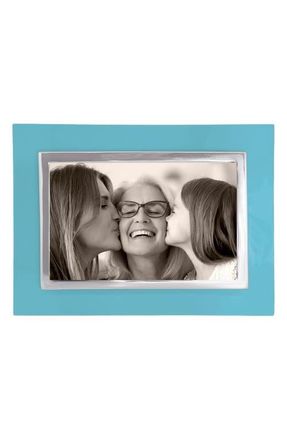 Mariposa Bordered 4 x 6-Inch Picture Frame in Teal at Nordstrom