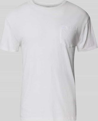 Superdry T-Shirt aus Baumwoll-Leinen-Mix mit Brusttasche in Offwhite, Gr&ouml;&szlig;e XXXL