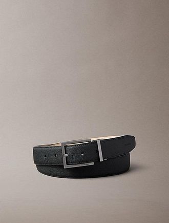 Calvin Klein Riem van volnerf leer met caviartextuur
