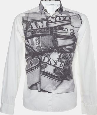 Neil Barrett Grey Printed Poplin Shirt