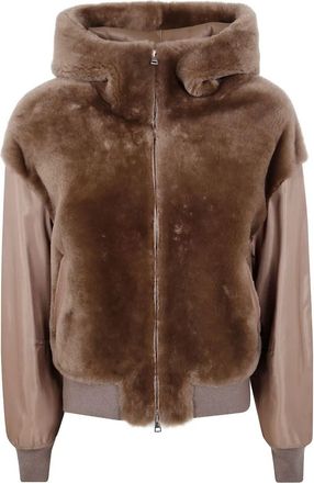 BLANCHA Straight Merino Shearling And Nylon Fabric Jacket