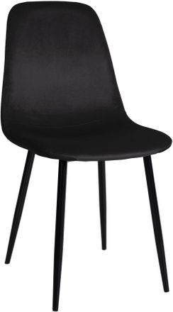 Clp Silla con patas de metal y asiento en Terciopelo Negro