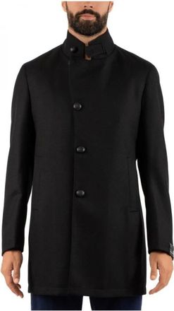 Tagliatore Single-Breasted Jas - Heren - Mantel - Zwart - 3XL - Wol - Jassen