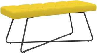 vidaXL Banco Con Tapicer&iacute;a Con Botones Amarillo Claro 110 X 40 X 46 Cm Vidaxl