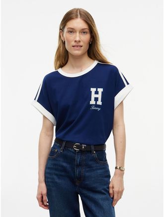Tommy Hilfiger Womens Varsity H-Logo T-Shirt - Preppy Navy - XL