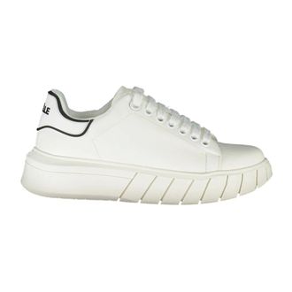 Ga&euml;lle Paris Sneakers, female, White, Size: 11 US Sporty White Lace-Up Sneakers with Contrast Details
