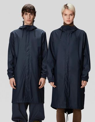 Rains Womens Rains Unisex Fishtail Parka - 47 Navy - Size: 10/8