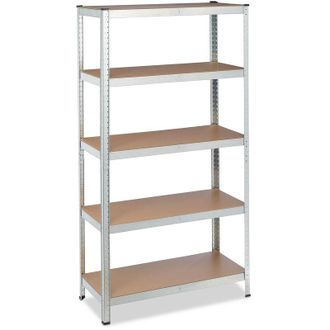 Relaxdays 2x Scaffali in Metallo, 875 kg Capacit&agrave; di Carico, 180 x 90 x 45 cm, Scaffalatura ad Alta Portata con 5 Ripiani, Argento
