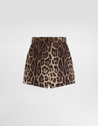 Dolce & Gabbana Leo-print Poplin Shorts - Woman Collection Animal Print 36