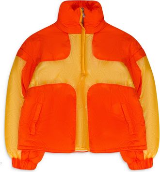 Who Decides War by Ev Bravado ORANGE COMPOSITE PUFFER JACKET