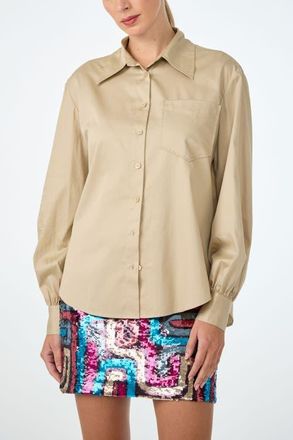 Trina Turk Burle Button-Up Top in Biarritz Beige at Nordstrom, Size X-Small