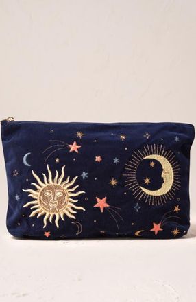 Elizabeth Scarlett Celestial Velvet Everyday Pouch in Navy at Nordstrom