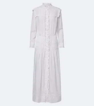 Isabel Marant Lonie embroidered ruffled cotton maxi dress
