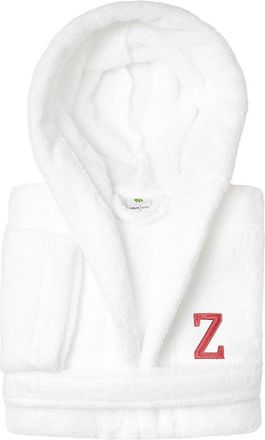 Linum Home Textiles Personalized Linum Kids Small Super Plush Hooded Bathrobe With Pink Bookman Font (Monogrammed A-Z)