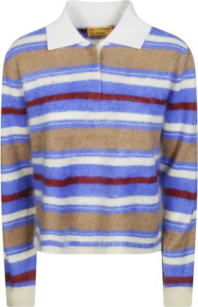 Guest In Residence Grizzly Cropped Striped Rugby Sweater