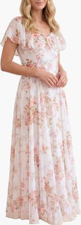 Needle & Thread Summers Rose Georgette Ankle Gown in White at Nordstrom, Size 12