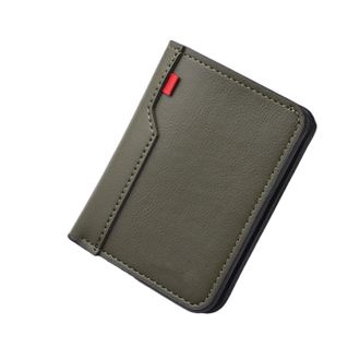 Generic New Ultra-thin Mini Soft PU Leather Credit Card Wallet Holder for Men - Short Vertical Design(Green)