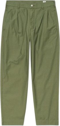 Edwin 2 Tuck Pant Japn - Heren - Wijde Broeken - Groen - L - Katoen - Broeken