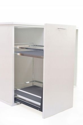 OEM Cestino Portabagagli 40 Tmy Antracite Cromato Con Chiusura Ammortizzata 400 Mm Fondo Pieno