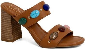 Shushop Elizabeth Block Heel Sandal in Camel at Nordstrom, Size 7.5