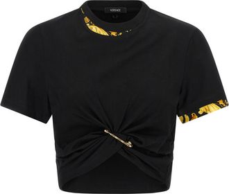 Versace Black Barocco double layer T-shirt