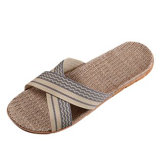 Generic cfpqv Slippers Womens Mens Linen Slippers Slides Summer Slippers Lightweight Summer Shoes Slippers Mules Non-Slip Felt Slippers Flat Cotton Slippers F