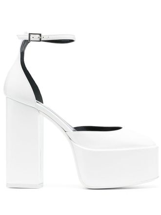 PARIS TEXAS Pumps Jane con plateau 130mm - Bianco