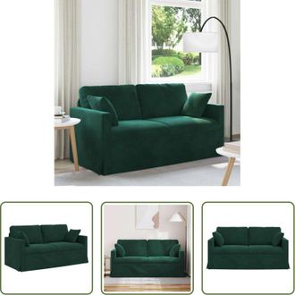 vidaXL Divano ergonomico - Divano Verde Scuro 158 x 78 x 80 cm Velluto