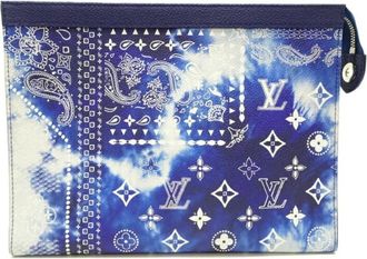 Louis Vuitton Pre-owned Clutches, female, Blue, Size: ONE SIZE Pre-owned Printed Zip Pouch