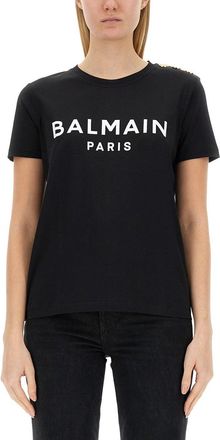 Balmain T-Shirt With Logo-Donna