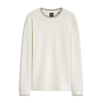 BOSS Long-sleeve T-shirt in waffle-textured stretch cotton