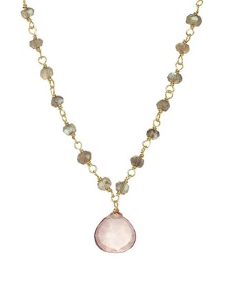 Rachel Reinhardt Jewelry 14K Over Silver Gemstone Drop Necklace