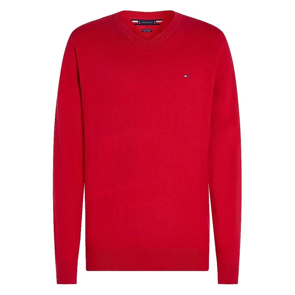 Zopfmuster Tommy Jeans Pullover Herren Rot Rundhals Pullover In