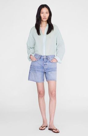 Anine Bing Delaney Short in Arbor Blue at Nordstrom, Size 25