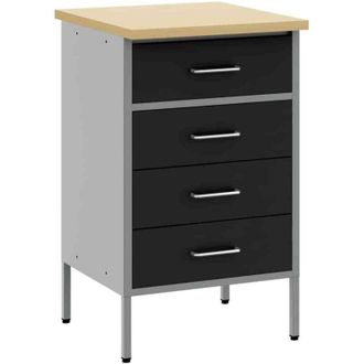 vidaXL Vidaxl - Banco De Trabajo Con Caj&oacute;n Negro Y Gris 50 X 55 X 85 Cm