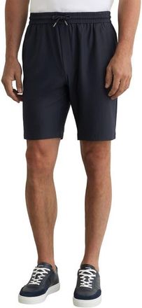 Reiss Ajay Seersucker Drawstring Shorts in Navy at Nordstrom, Size 34
