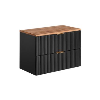 Petits Meubles Mueble bajo lavabo 80cm encimera paneles de melamina y mdf negro
