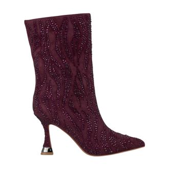 Alma En Pena Enkellaarzen met strass details - Dames - Laarzen met Hak - Rood - 38 EU - Schoenen
