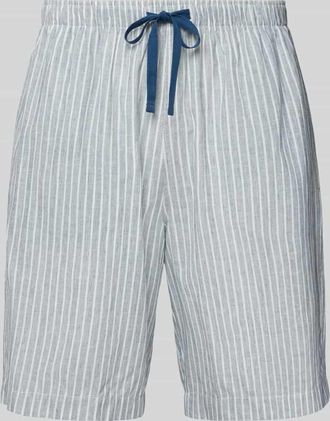 Schiesser Relaxed Fit Pyjama-Shorts mit Leinen-Anteil in Marine, Gr&ouml;&szlig;e 56