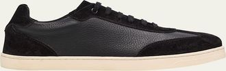 Bergdorf Goodman Mens Leather and Suede T-Toe Low-Top Sneakers