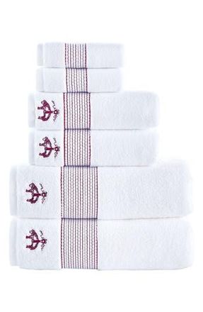 Brooks Brothers 6-Piece Robe Stripe Cotton Towel Set in Scarlet Sage at Nordstrom Rack