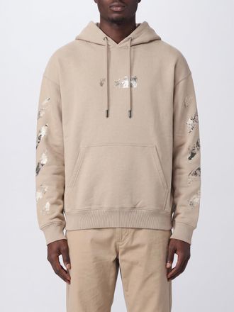 Off-white Felpa relaxed fit in cotone con cappuccio e logo Arrow posteriore